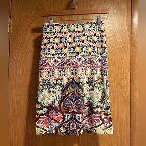 Anthropologie HD in Paris, Kaleidoscope Print stretch Pencil Skirt XS
